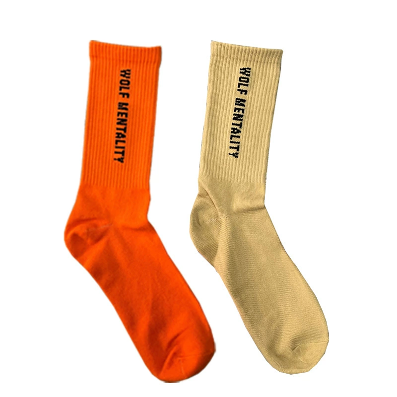 Европейские и американские жаккардовые носки уличной моды, японские ретро-носки, спортивные носки, однотонные длинные резиновые носки