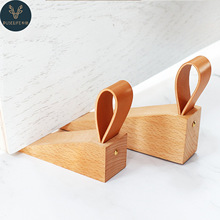 北欧木质门挡阻门器卧室顶门防关门塞榉木家用防风可移动防撞