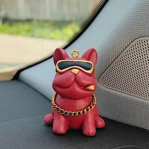 Resina cool bulldog llavero lindo perrito muñeca colgante bolso de coche llavero exquisito pequeño regalo