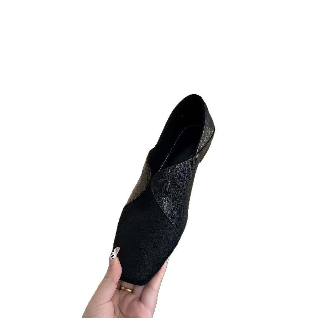 Zapatos de cuero de estilo británico para mujeres 2026 verano nuevo retro zapatos cuadrados zapatos de cabeza simple cómodos y poco profundos zapatos versátiles