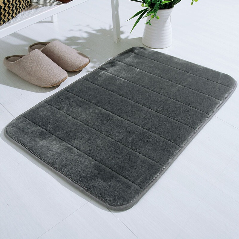Thickened Coral Fleece Slow Rebound Memory Absorbent Floor Mat Bathroom Bedroom Non-Slip Foot Mat Kitchen Door Mat Carpet Household
