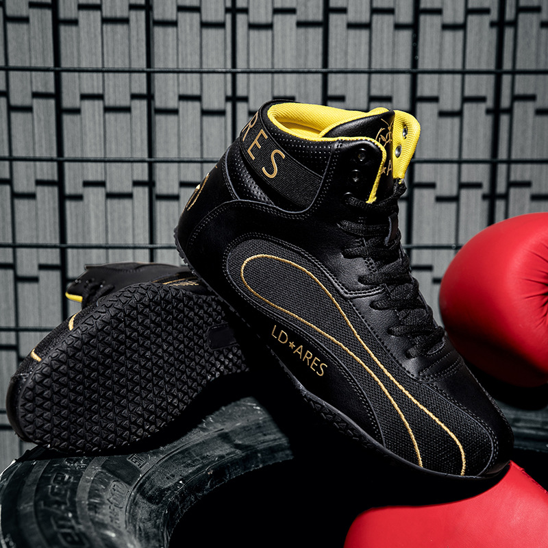 Boxing Shoes, Non-Slip and Wear-Resistant, Men's Shoes, Sanda Fighting Training Shoes, Muay Thai Shoes, Professional Fighting Shoes, Wrestling Shoes, High-Top