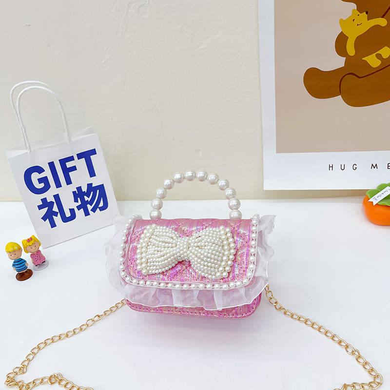 Bolso bandolera de moda de un solo hombro nuevo estilo niña estilo occidental perla portátil mini lindo bolso de perlas de un solo hombro