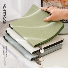 新款荔枝紋筆記本實用本子A5仿皮商務筆記本套裝加厚軟皮面