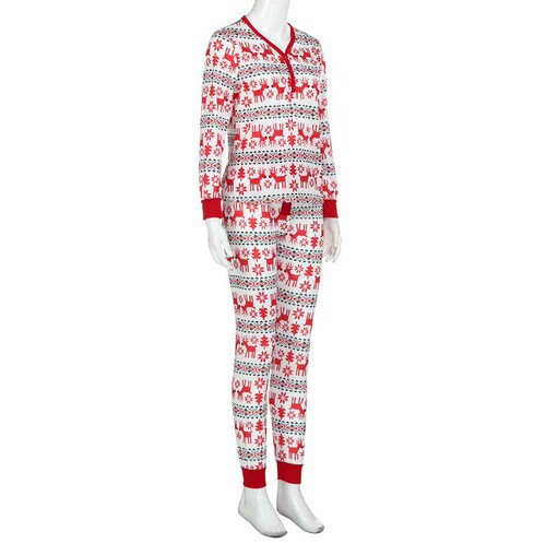 Parent-child outfit, a family of three and four, European and American long-sleeved elk printed Christmas parent-child pajamas
