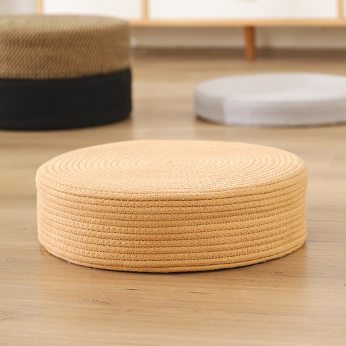 Japanese-style cotton futon cushion thickened round edge cushion worshiping Buddha meditation handmade weaving bay window cushion bedroom home