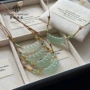 浅绿东陵玉弯管项链