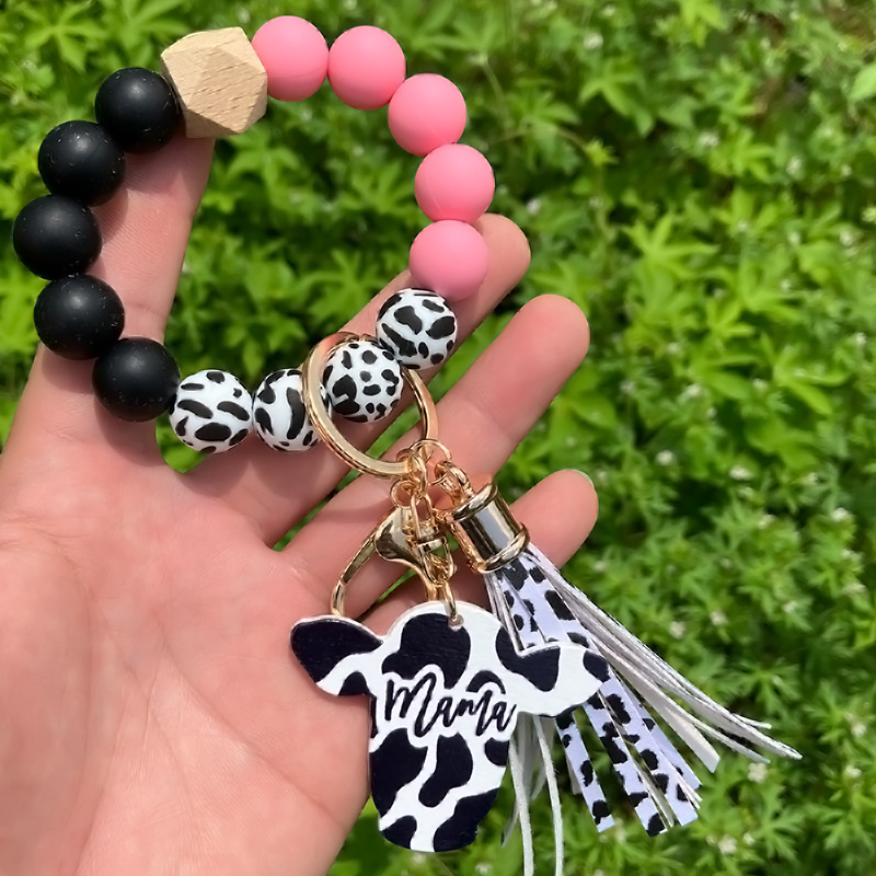 47g Weight Bag Pendant, Keychain Classification 1 Piece Quantity Daily Occasion 1 Piece Ethnic Style Letter Silica Gel Beaded Bag Pendant Keychain