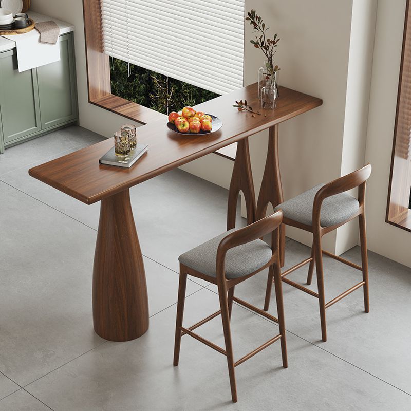 Quiet Style Solid Wood Bar Table Household Living Room Partition Table Balcony Wall Table Log Creative Milk Tea Shop High-foot Table