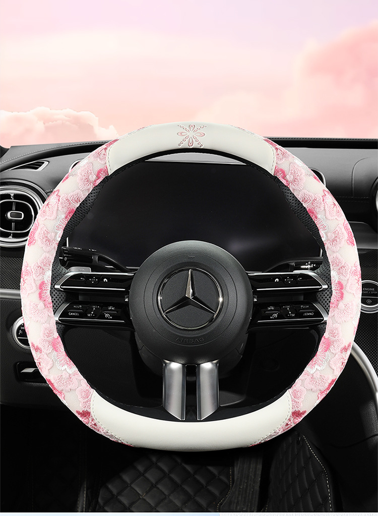2025 New Style Lace Car Steering Wheel Cover Factory Direct Sales Dropshipping Car Accessories for Women Cross-Border Foreign Trade