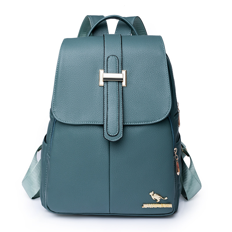 Transfronterizo al por mayor 2023 nueva mochila de PU para mujer coreana, mochila de viaje al aire libre simple y versátil, mochila escolar antirrobo