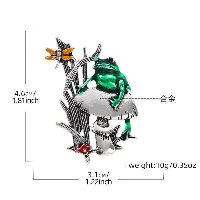 Fun Frog-Themed Brooches, Various Enamel and Diamond-Encrusted Pins, Quirky Niche Versatile Clothing and Bag Accessories Wholesale
