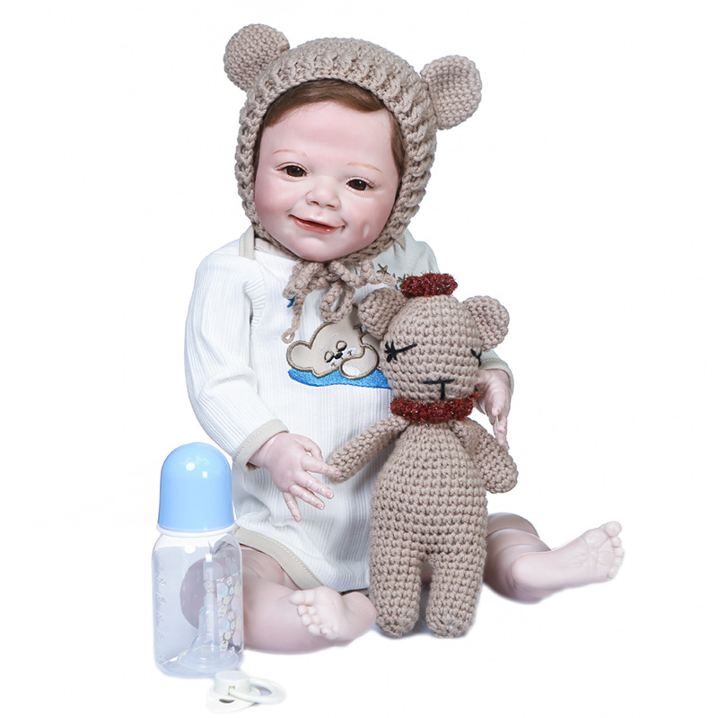 22 pulgadas rebornApril simulación bebé renacido muñeca suministro de comercio exterior WISH AliExpress entrega de una sola pieza