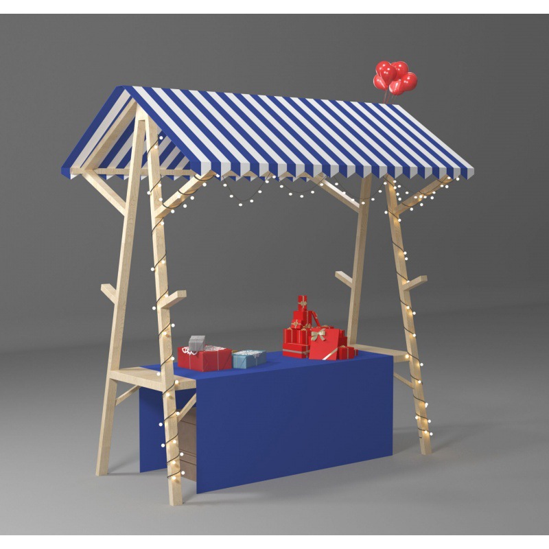 접이식 150*60*200 파란색과 흰색 타포린