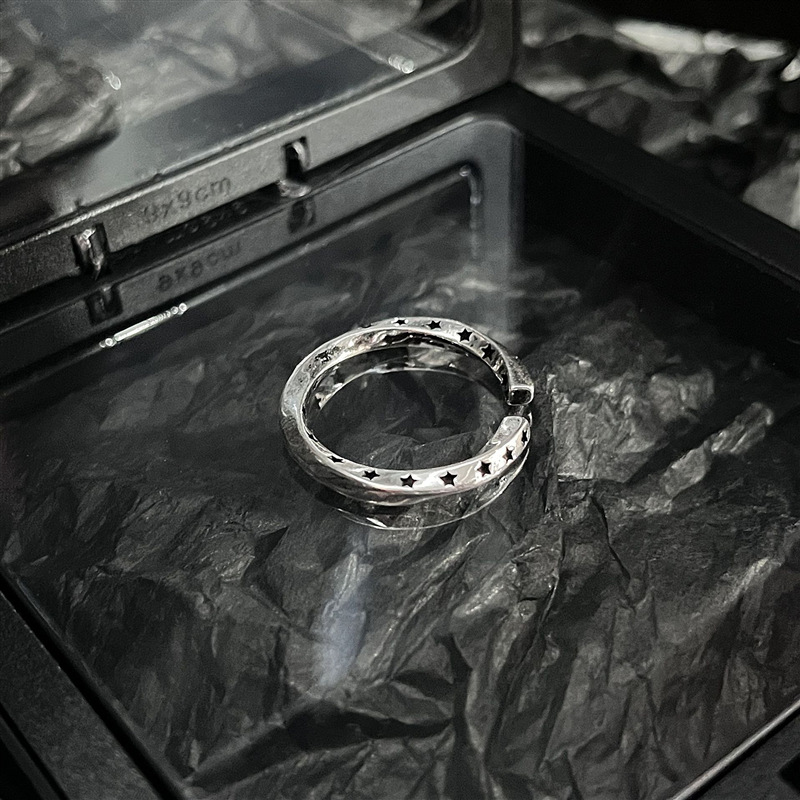 Vintage ster open ring voor dames elegant punk design_voghion.com