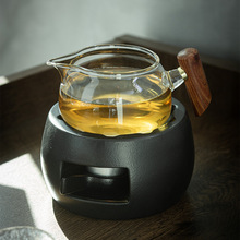 高端耐热玻璃公道杯分茶器蜡烛加热茶壶温茶器底座茶滤海侧把公杯