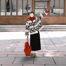 冬装搭配一整套大码胖mm加厚羊羔毛外套半身裙高级感流行套装裙女