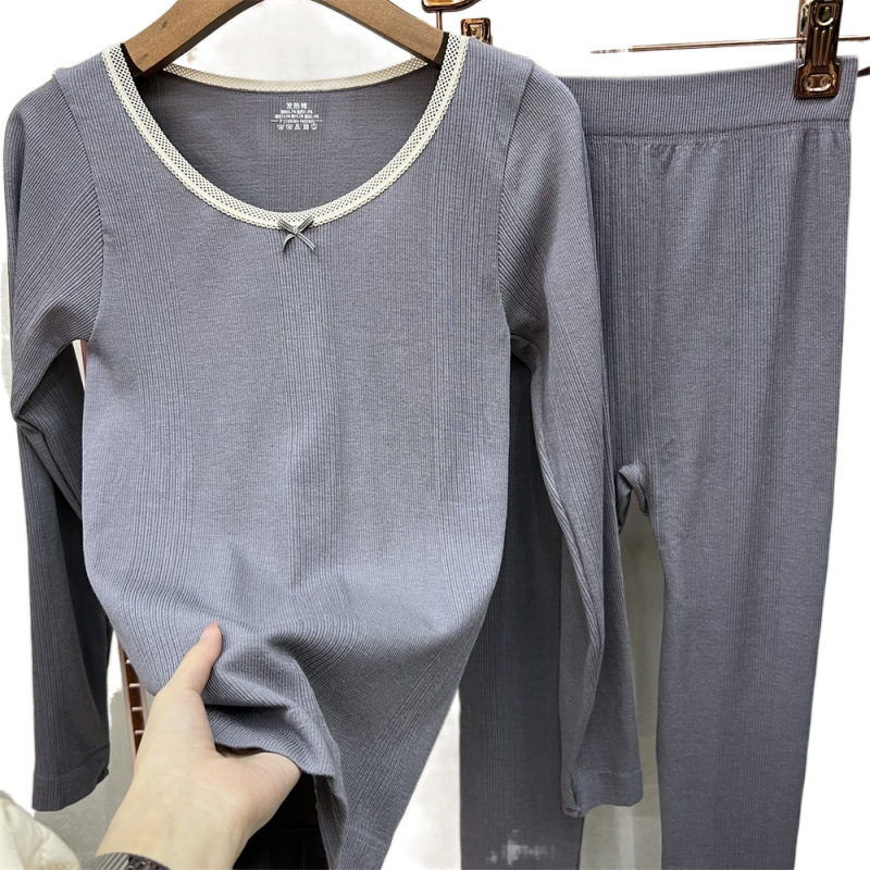 가열면 바디 셰이핑 여성 가을 ??옷 가을 바지 정장 실 홈 슬리밍 열 속옷 레이스 투피스 정장 유행