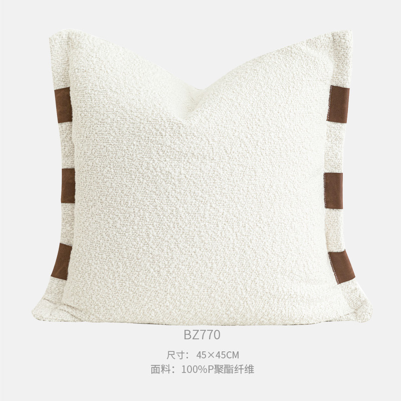 45×45cm 오프화이트 루프 벨벳, 양쪽에 플라이 엣지, 브라운 색상