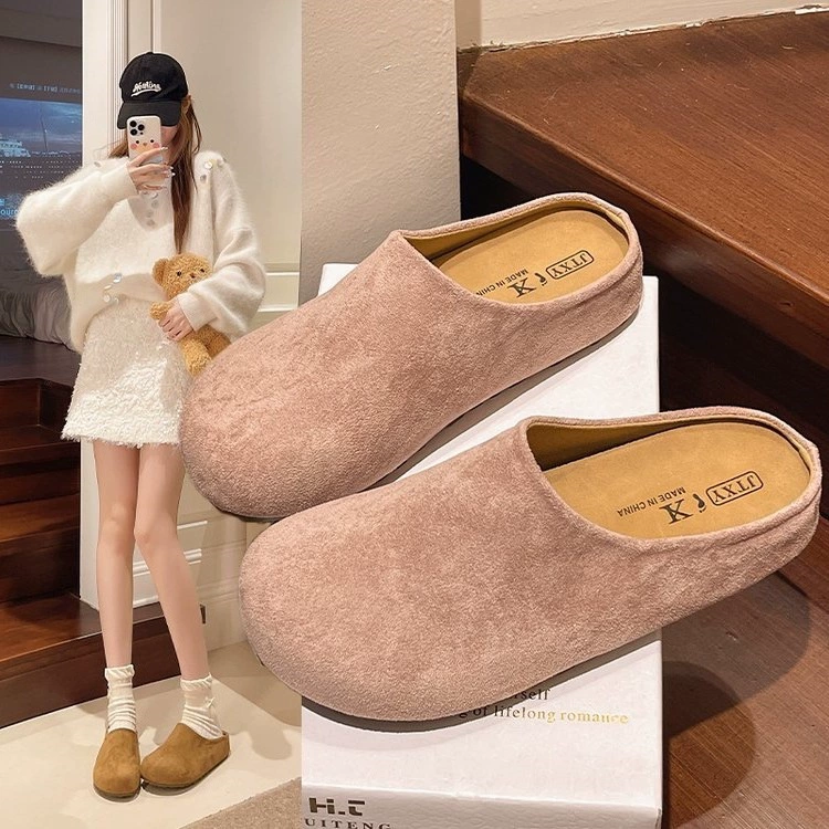 Баотоу тапочки женские наружные носить Birken Half-To 2025 новый весенний и летний новый один педаль Баотоу тапочки женские половинки тапочки