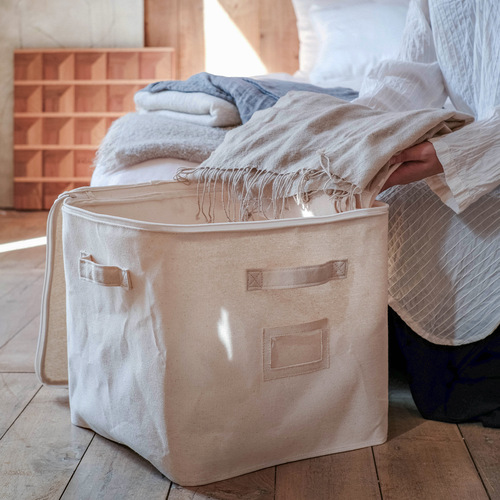 Wabi-sabi fabric clothing storage box thick cotton wardrobe clothing storage moisture-proof drawer toy miscellaneous storage box