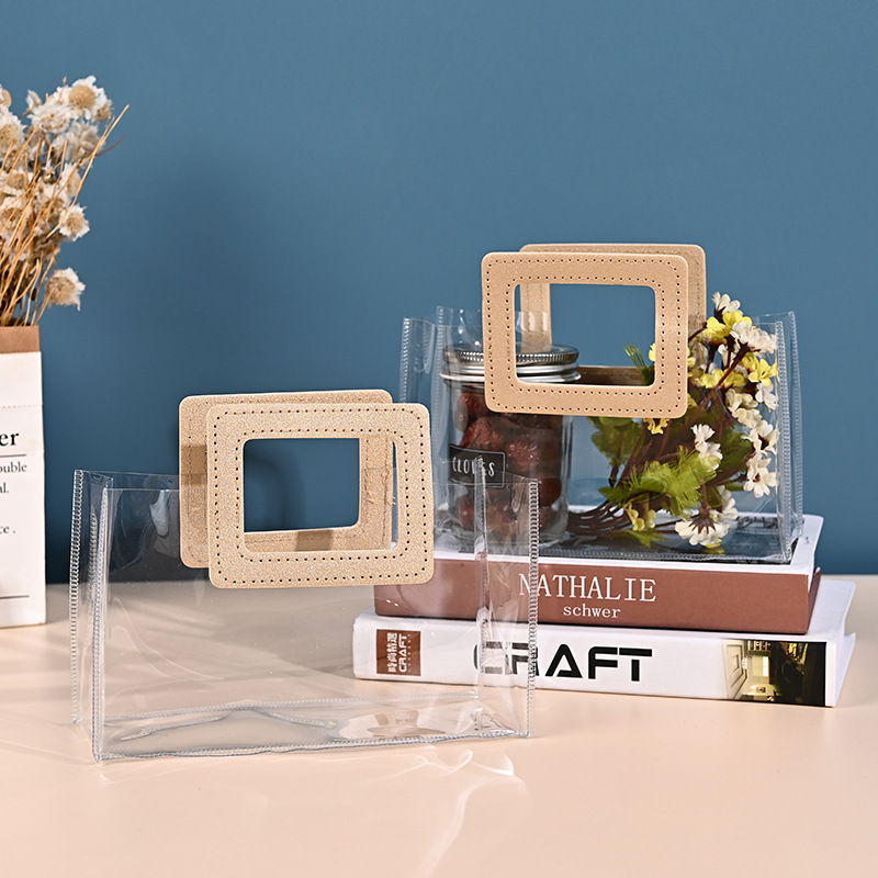 ins伴手礼手提袋 透明塑料手提袋服装礼品包装袋 伴手礼袋子pvc袋