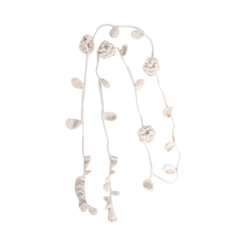 Rosas negras nicho tejido a mano bufandas de tiras delgadas y2k nicho accesorios de cuello collar