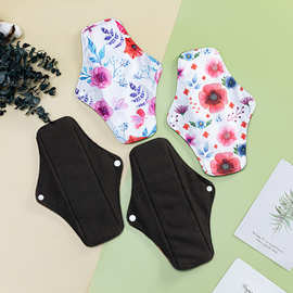 可洗姨妈巾垫 鸥贝跨境竹纤维竹炭卫生垫生理期卫生垫M码卫生巾