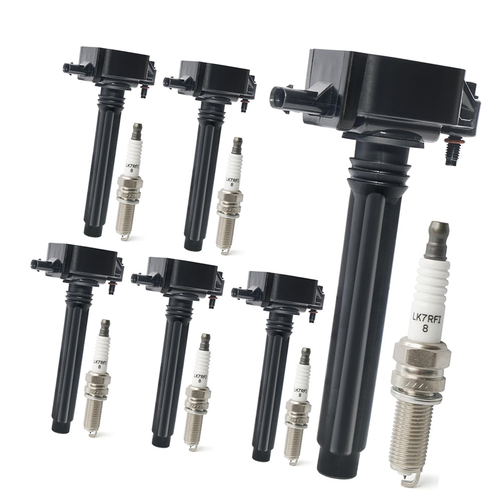 6-Piece Set of Ignition Coils and Iridium Spark Plugs UF648 97390 Suitable for Dodge Ram 3.6L V6