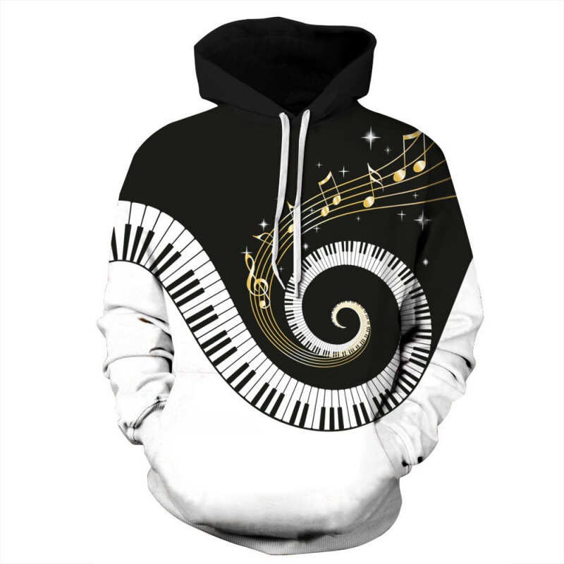 wish New Swivel Piano Digital Printing Long Sleeve Hooded Couples Hoodie Casual All-match Loose Baseball Suit wish New Swivel Piano Digital Printing Long Sleeve Hooded Couples Hoodie Casual All-match Loose Baseball Suit