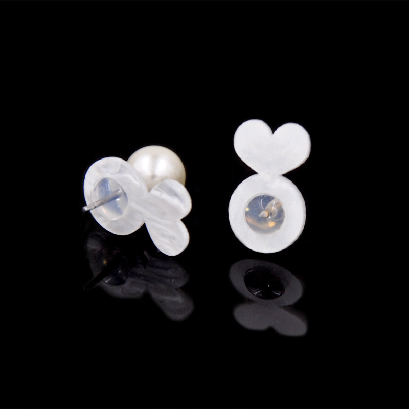 Silicone Hamburg Transparent Ear Plug White Acrylic Prevent Earrings Tilt Earrings Back Plug Jewelry Earrings Stud Buckle Back Cap
