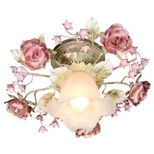 美苑田园灯饰灯具韩式玫瑰花灯客厅灯手工铁艺花草灯卧室吸顶灯