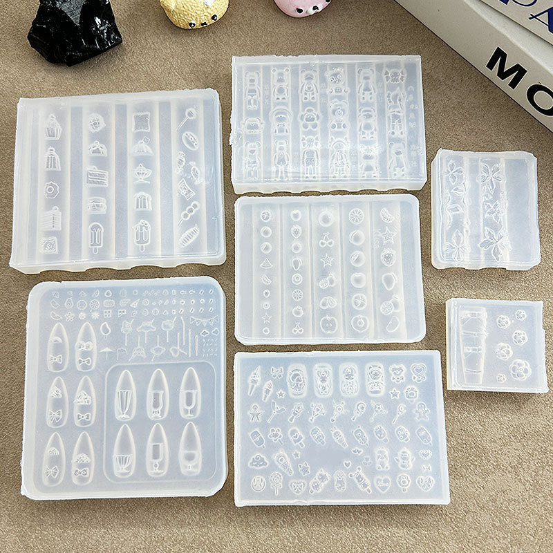 卡通微缩甜品园水果乐园DIY果汁杯美甲装饰高透模具DIY雕花胶模|undefined