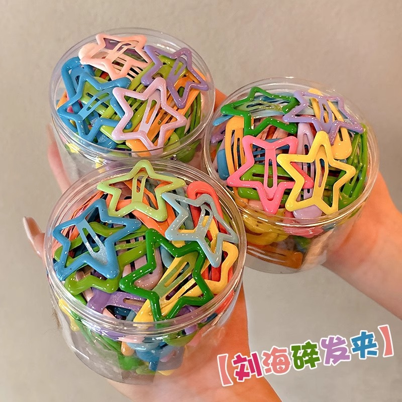 Niños lindos clip de cabello de dopamina de color estrellas lateral frangeo clip de cabello de niñas frente rotura clip de cabello bb tocado