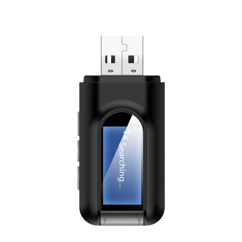 Bluetooth USB5.0 беспроводной адаптер с LCD-дисплеем, аудио-трансмиттер AUX, приёмопередатчик 2-в-1