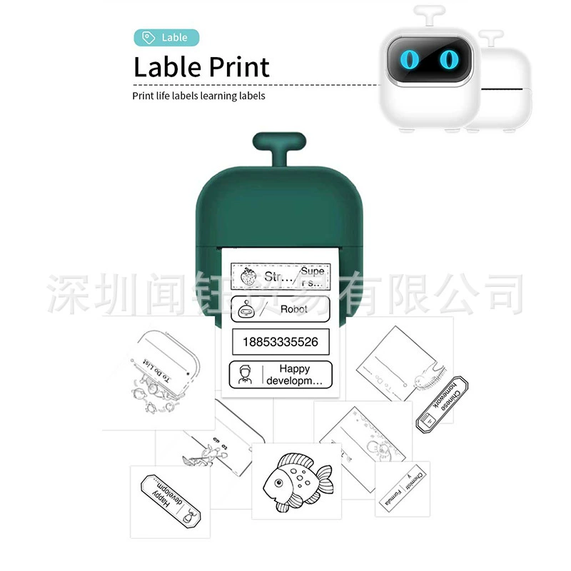 Handheld wireless printer, pocket small photo for students, bluetooth