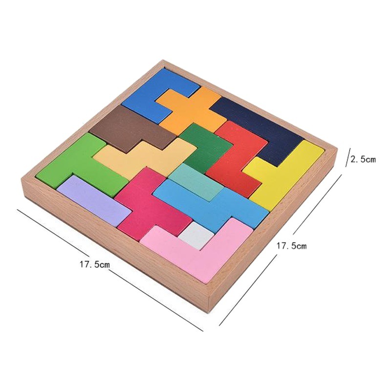 Bloques de construcción de madera cuadrados de madera para niños juguetes ensamblados acumulación educativa juguetes de madera 3-6-7 años