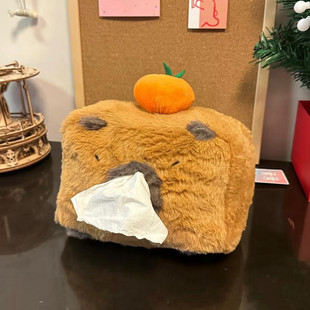 Little Red Book with Creative Cabibala Plush Tissue Box Capybara Girls' Heart Desktop Collection and Hair