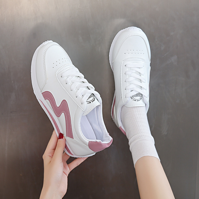 White Shoes Women's Sneakers 2025 New Spring & Fall Breathable Color Matching Fashion White Student Sports and Leisure Flats Shoes