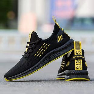 Foreign trade wholesale 2024 new trendy men's shoes breathable lace-up running shoes Korean lightweight casual shoes sneaker men
