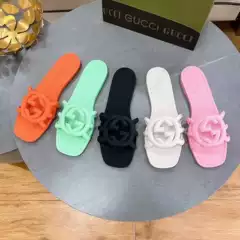 Gg Summer Beach Women's Slippers Jelly Candy Color Slippers 2025 Cross-Border Popular Women's Slippers Slippe