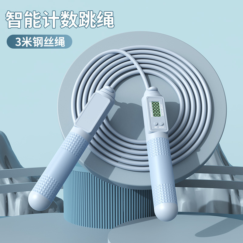 成人款两用跳绳智能计数钢丝绳体育用品家用无绳运动负重跳绳跨境|undefined