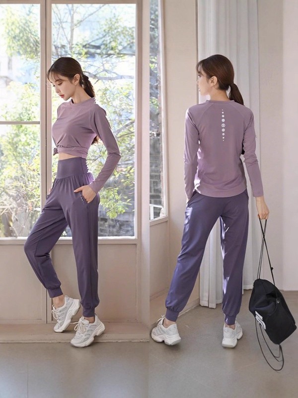 运动套装女秋季新款跑步瑜伽服大码胖妹妹宽松显瘦速干晨跑健身服|undefined