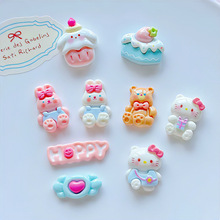 小卡猫咪diy贴片兔子小熊洞洞鞋配饰鞋花三丽鸥kt猫树脂配件材料