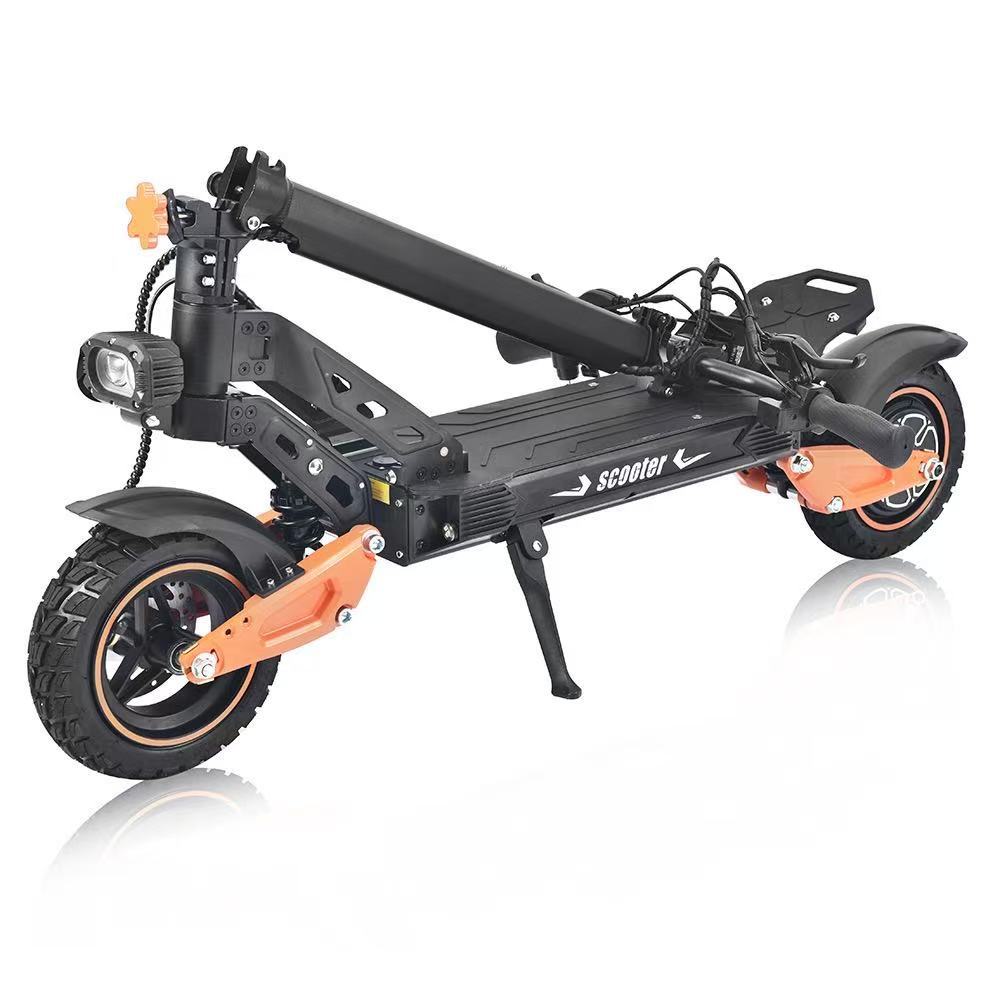 Cross-Border New Hot-Selling 48V Lithium Battery Off-Road Tire Electric Scooter, Foldable Two-Wheeled Adult Folding Mobility Vehicle