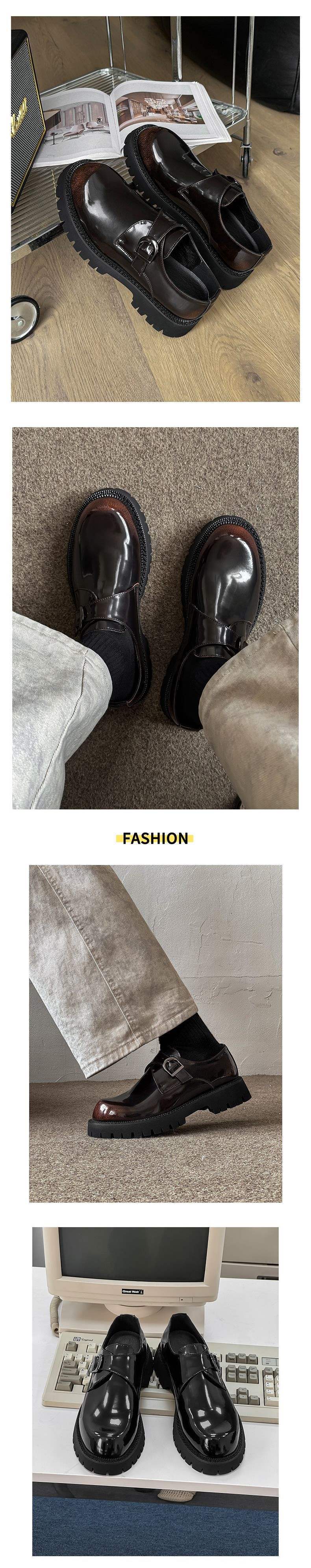 ShoeVault Neue Slip-On-Loafer, die die Höhe erhöhen, 2025 Monk, lässig, britisches Leder, dicke Sohle, formelle Derby-Schuhe für Herren_voghion.com