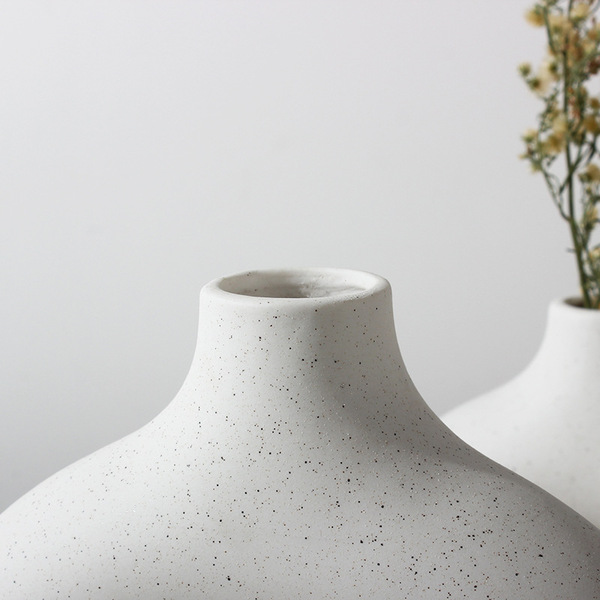 Cross-border Temu Donut White Spot Ceramic Vase Flower Arrangement…