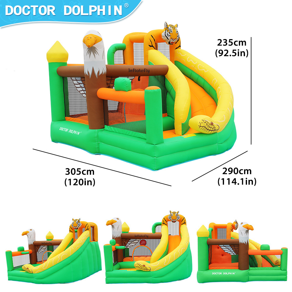 Dr. Pig inflatable castillo para niños inflatable al aire libre slide para casa mini parque infantil castillo