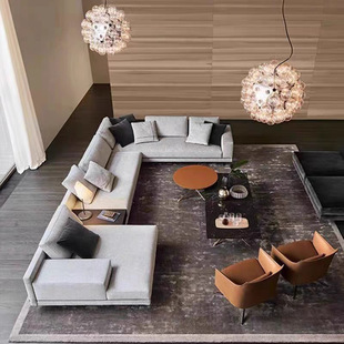 Living Room Nordic Simple Modern Light Luxury Multi-person Combination Double Imperial Concubine Minimalist Cotton Linen Fabric Sofa Italian Style Large Apartment