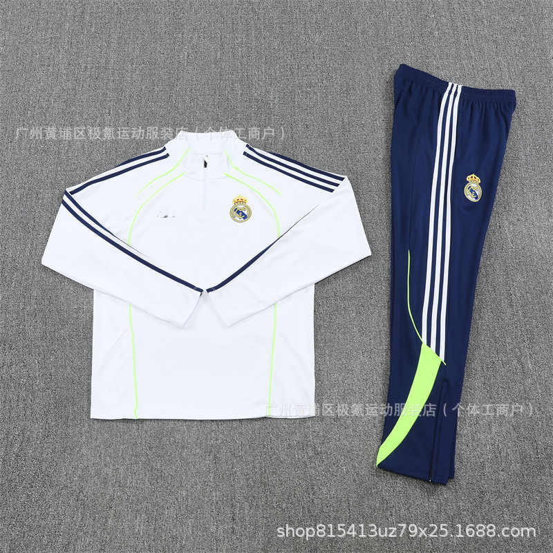 足球训练服皇马半拉链长袖球衣秋冬卫衣批发 Real Madrid Jersey|undefined